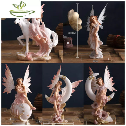 Beautiful Angel,Home Decoration,Figurine Miniature,Flower Fairy,Statue,Sculpture,Modern,Living Room,Decor Decorative,Desk Art
