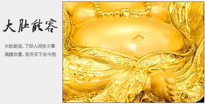 42cm Resin electroplating gold furnishing articles maitreya sitting room office decoration home decoration laughing buddh crafts