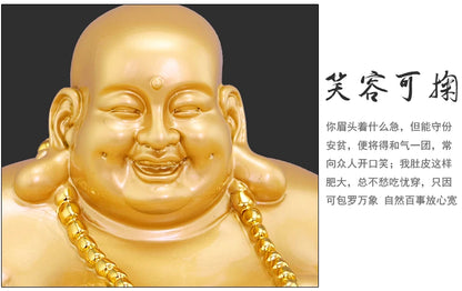 42cm Resin electroplating gold furnishing articles maitreya sitting room office decoration home decoration laughing buddh crafts