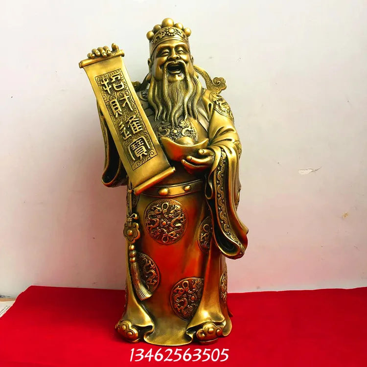 43CM large home Porch lobby efficacious Protection efficacious Mascot thriving business COPPER God of wealth CAI SHEN statue