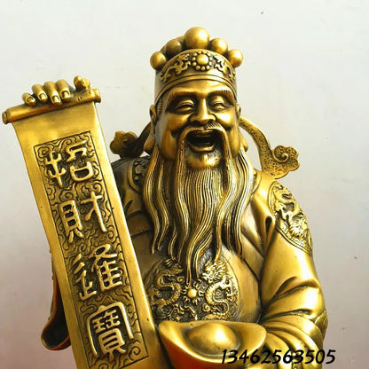 43CM large home Porch lobby efficacious Protection efficacious Mascot thriving business COPPER God of wealth CAI SHEN statue