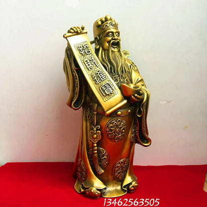 43CM large home Porch lobby efficacious Protection efficacious Mascot thriving business COPPER God of wealth CAI SHEN statue