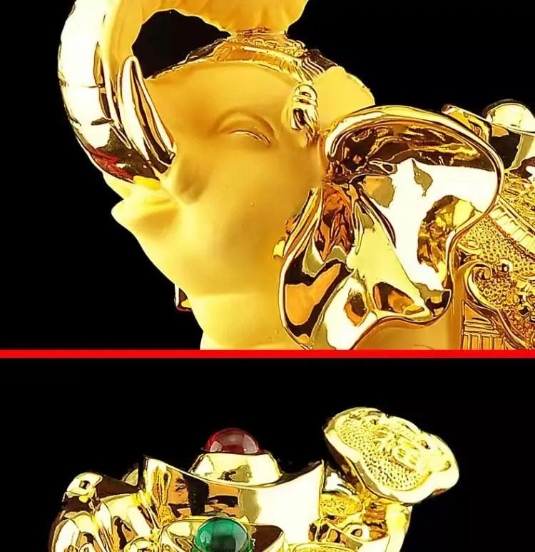43cm elephant decoration Zhaocai town house feng shui resin statue living room office hotel home decoration accessories