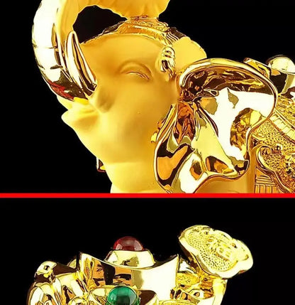 43cm elephant decoration Zhaocai town house feng shui resin statue living room office hotel home decoration accessories