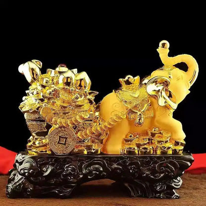 43cm elephant decoration Zhaocai town house feng shui resin statue living room office hotel home decoration accessories