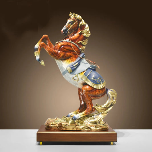 43cm large # HOME OFFICE Company high grade Success GOOD luck Color copper Royal Wealth horse Decorative Sculpture ART statue