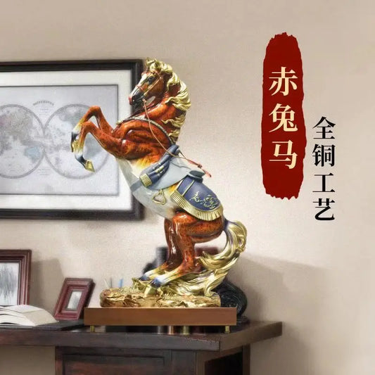 43cm large # HOME OFFICE Company high grade Success GOOD luck Color copper Royal Wealth horse Decorative Sculpture ART statue