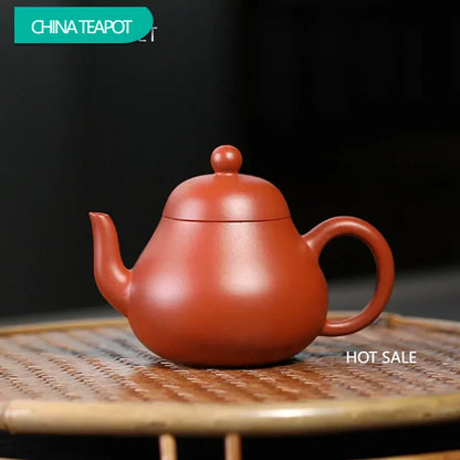 85ml Yixing Purple Clay Teapots Famous Artists Handmade Pear-shaped Small Capacity Tea Pot Kettle Chinese Zisha Tea Set Teaware