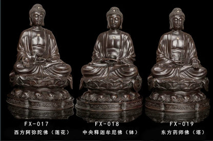 44CM LARGE --Good Buddha statue -family home  efficacious Protection- Retro RULAI Shakyamuni Buddha bronze statue- FX018