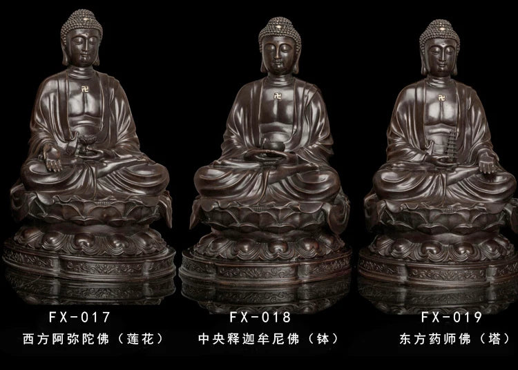 44CM LARGE --Good Buddha statue -family home  efficacious Protection- Retro RULAI Shakyamuni Buddha bronze statue- FX018