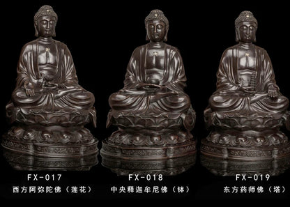 44CM LARGE --Good Buddha statue -family home  efficacious Protection- Retro RULAI Shakyamuni Buddha bronze statue- FX018