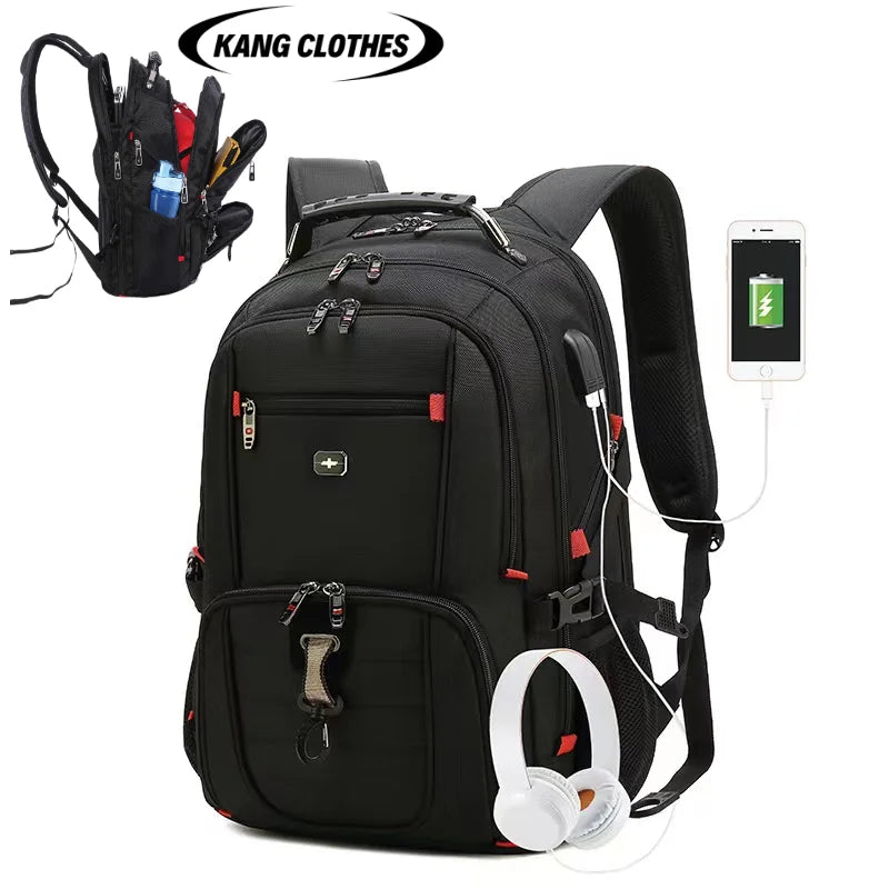 45 L Large Capacity Backpack For Men Bag Travel Multi-function Backpack USB Port Waterproof Anti-theft 17.3 Inch Laptop Backpack