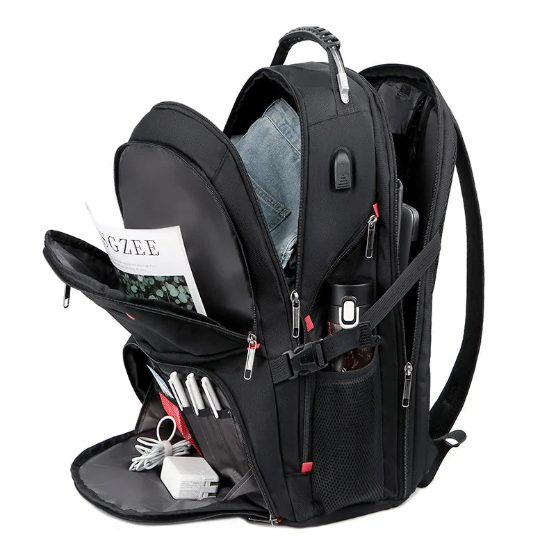 45 L Large Capacity Backpack For Men Bag Travel Multi-function Backpack USB Port Waterproof Anti-theft 17.3 Inch Laptop Backpack