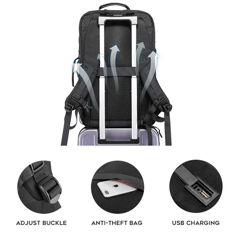 45 L Large Capacity Travel Backpack For Men Waterproof Expandable Backpack Business Quality 17.3''Laptop Backpack Outdoor Bags