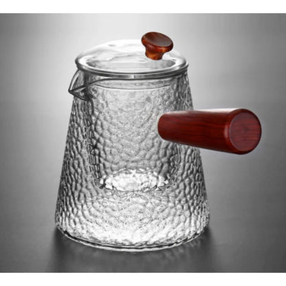 450ml Glass Teapot with Filter Hammer Pattern Teapot Teacup Gas Stove Water Kettle Heat-resistant Glass Tea Set Flower Tea Pot