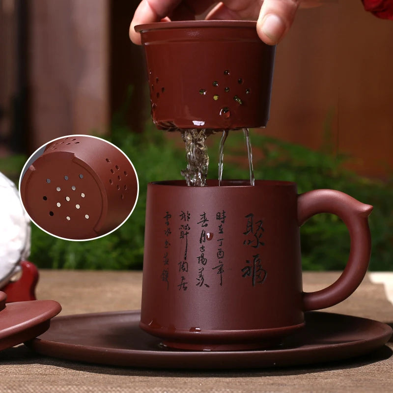 450ml Handmade China Tea Set Yixing Zisha Teapot Teapot master handmade Purple clay Kung Fu Tea Gaiwan Free Shipping