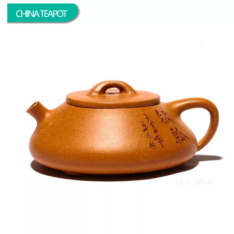 130ml Authentic Yixing Purple Clay Teapot Master Handmade Stone Scoop Tea Pot Raw Ore Duan Mud Kettle Chinese Zisha Tea Set