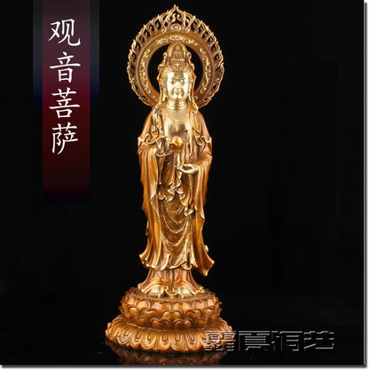 45CM 2022 TOP grade bless family Safety Health luck efficacious Talisman Buddhism brass GUANYIN Avalokitesvara Buddha statue