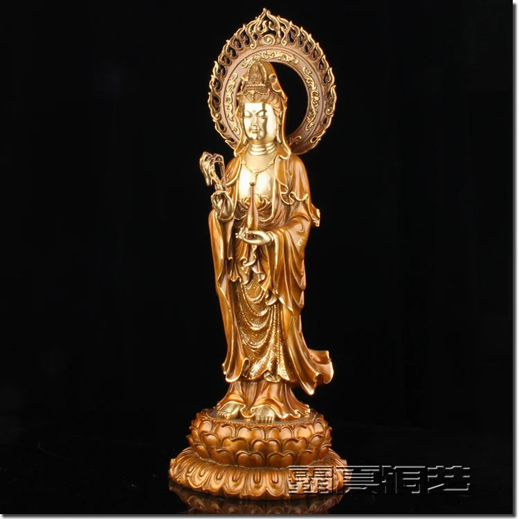 45CM 2022 TOP grade bless family Safety Health luck efficacious Talisman Buddhism brass GUANYIN Avalokitesvara Buddha statue