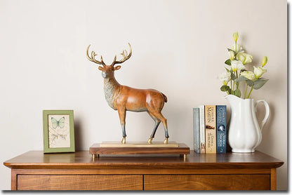 45CM Large Global Limited Edition thriving business Good luck Auspicious deer animal brass Sculpture home office Ornament