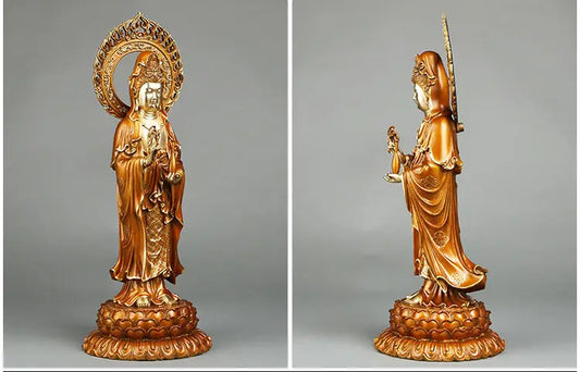 45CM large -HOME SHOP Lobby GOOD luck efficacious Protection Propitious High-grade Decorative Guanyin Buddha brass art statue