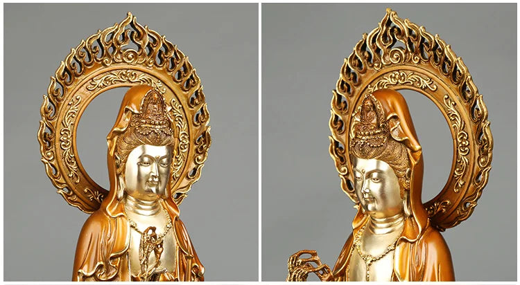 45CM large -HOME SHOP Lobby GOOD luck efficacious Protection Propitious High-grade Decorative Guanyin Buddha brass art statue