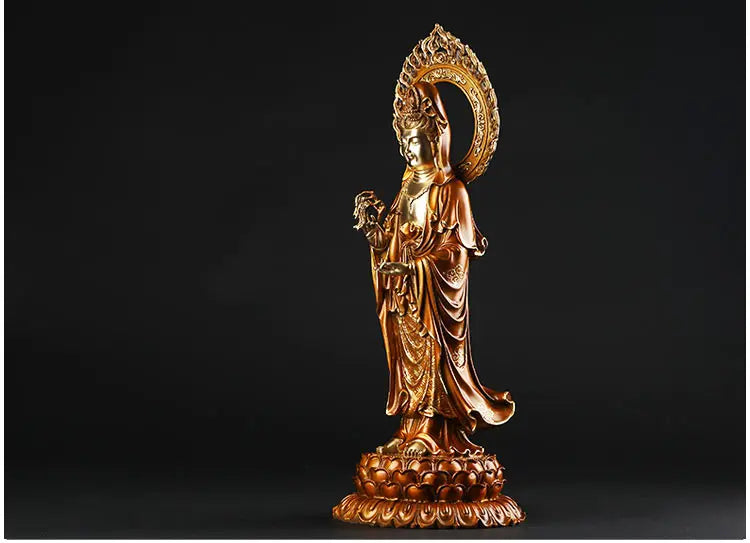 45CM large -HOME SHOP Lobby GOOD luck efficacious Protection Propitious High-grade Decorative Guanyin Buddha brass art statue