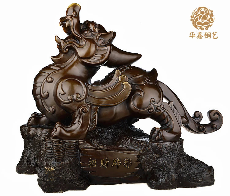 45CM large Huge -Home office Porch Lobby efficacious Protection Mascot thriving business bronze dragon PI XIU FENG SHUI statue