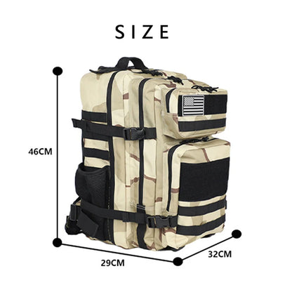 45L Outdoor New Style Backpack Camouflage  Mountaineering Hiking Multifunctional Large Capacity Tactical Backpacks
