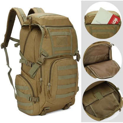 45L Unisex Men Outdoor Military Tactical Travel Pack Army Sports Bag Hiking Climbing Camping Backpack For Male Female