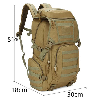 45L Unisex Men Outdoor Military Tactical Travel Pack Army Sports Bag Hiking Climbing Camping Backpack For Male Female
