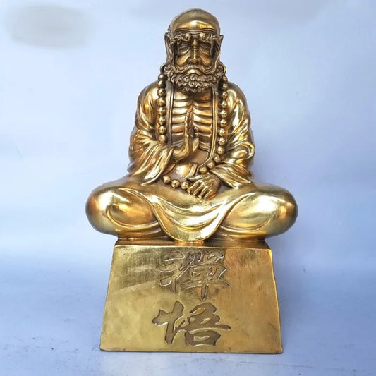 45cm LARGE Buddhism Taoism ZenTao Dharma Bodhidharma buddha COPPER Sculpture Spiritual  statue HOME temple protection 50% OFF