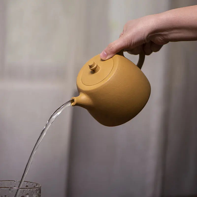 460ML Large Capacity Real Handmade Yixing Kettle Raw Ore Duan Mud Clay Teapot Golden Teaware Kung Fu Zisha Superior Tea Pot