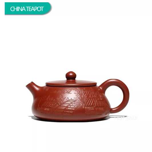 120ml Chinese Yixing Purple Clay Teapots Raw Ore Dahongpao Stone Scoop Tea Pot Home Zisha Filter Kettle Customized Tea Set Gifts