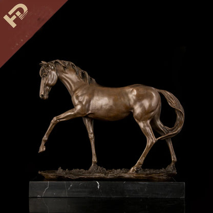 47CM # HOME OFFICE ROOM Business crafts-efficacious Mascot bring wealth fortune Good luck FENG SHUI brass horse statue Sculpture
