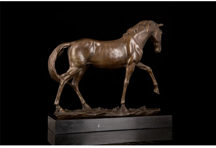47CM # HOME OFFICE ROOM Business crafts-efficacious Mascot bring wealth fortune Good luck FENG SHUI brass horse statue Sculpture