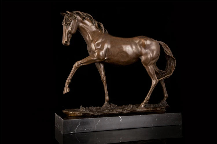 47CM # HOME OFFICE ROOM Business crafts-efficacious Mascot bring wealth fortune Good luck FENG SHUI brass horse statue Sculpture