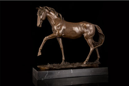 47CM # HOME OFFICE ROOM Business crafts-efficacious Mascot bring wealth fortune Good luck FENG SHUI brass horse statue Sculpture