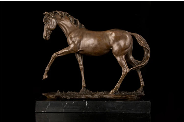 47CM # HOME OFFICE ROOM Business crafts-efficacious Mascot bring wealth fortune Good luck FENG SHUI brass horse statue Sculpture