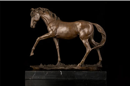 47CM # HOME OFFICE ROOM Business crafts-efficacious Mascot bring wealth fortune Good luck FENG SHUI brass horse statue Sculpture