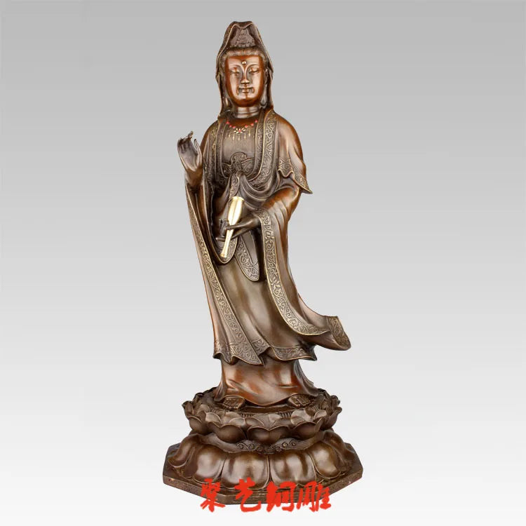 47CM large Huge -home Temple lobby efficacious Protection talisman bronze Avalokitesvara GUANYIN Mazu Buddha FENG SHUI statue