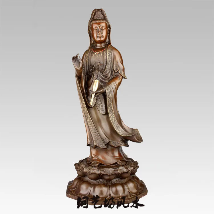 47CM large Huge -home Temple lobby efficacious Protection talisman bronze Avalokitesvara GUANYIN Mazu Buddha FENG SHUI statue