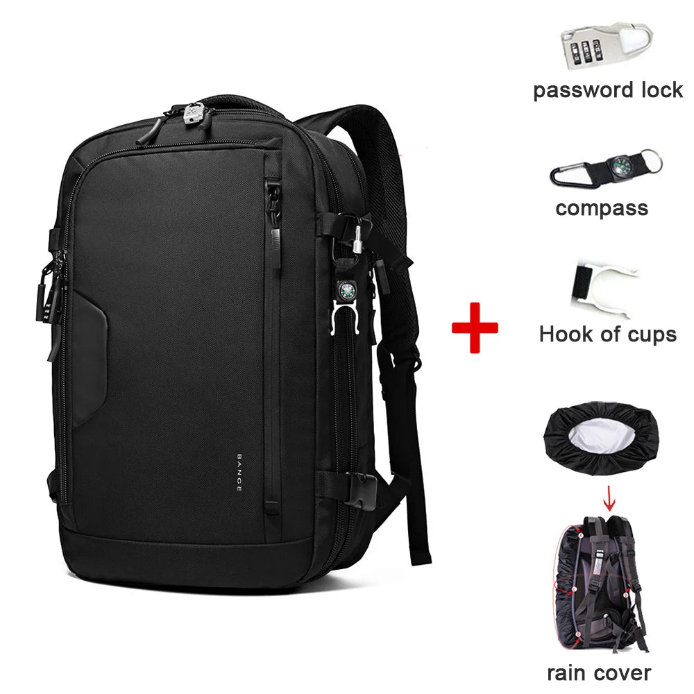 47L Travel Backpack Men USB Aesthetic Anti-theft 17.3 Laptop Backpack School Expandable Bag Compass Fashion Male Backpack Large