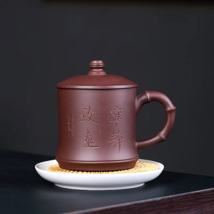 480cc Creative Purple Clay Teacup Exquisite Handmade with Lid Tea Cup Tea Maker Master Cups Chinese Teaware Drink Accessories