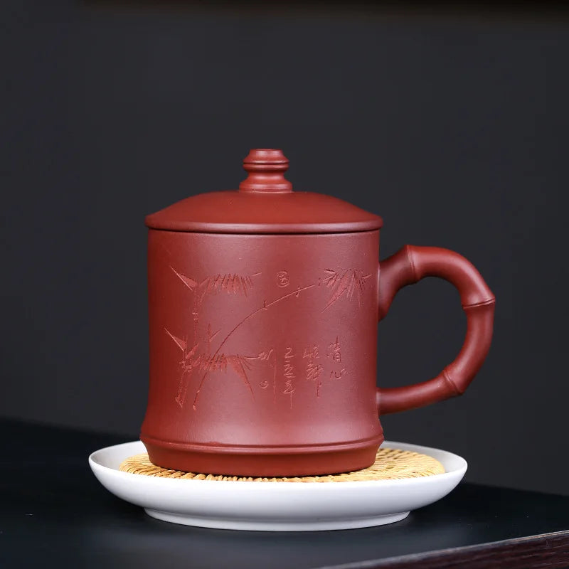 480cc Creative Purple Clay Teacup Exquisite Handmade with Lid Tea Cup Tea Maker Master Cups Chinese Teaware Drink Accessories