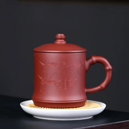 480cc Creative Purple Clay Teacup Exquisite Handmade with Lid Tea Cup Tea Maker Master Cups Chinese Teaware Drink Accessories