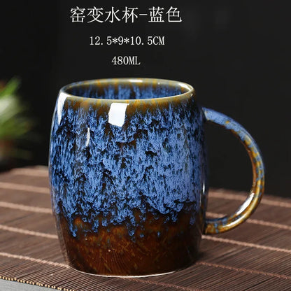 480ml Big China Ceramic Mug Kiln Change Coffee Cup Porcelain Water Cups Pottery Tea Mugs Gift Wholesale Drinkware With Handle