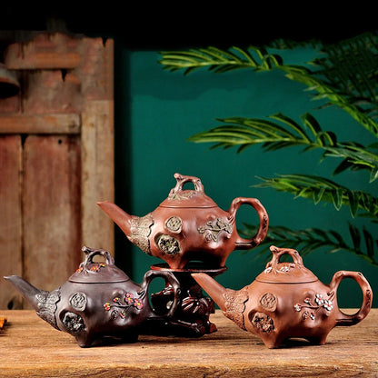 480ml Chinese Yixing Purple Clay Tea Pot Creative Tea Accessories Home Beauty Tea Infuser Custom Large Capacity Filter Teapot