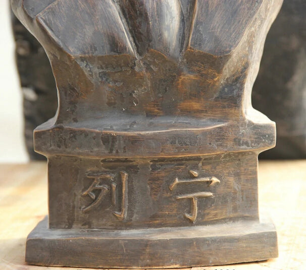 48CM Chinese Bronze famous theorist politician Vladimir Lenin Head Bust Statue