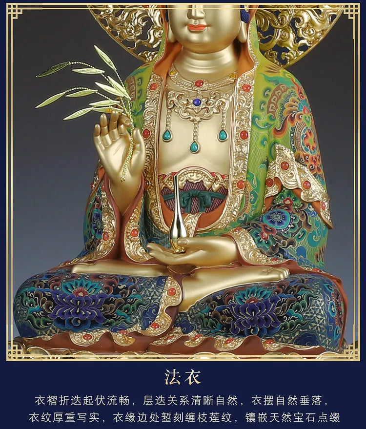 48CM Large TOP high grade 24k gilding GUAN YIN Buddha statue Guanyin Avalokiteshvara God HOME shrine bless safe luck protection
